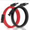 GENORTH Solarkabel 6mm² 3M,Solarkabel Verlängerung1/2/3/6/8M,Solarkabel Verlängerungskabel,PV Kabel mit Stecker für PV Solaranlage (1 Paar Rot+Schwarz)