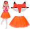 Fennoral 2tlg Fuchs Kostüm Mädchen Orange Tutu Rock mit Fuchs Maske Fox Cosplay Tierkostüm Waldtier Kinderkostüm für Karneval Halloween Fasching Mottoparty Kindergeburtstag