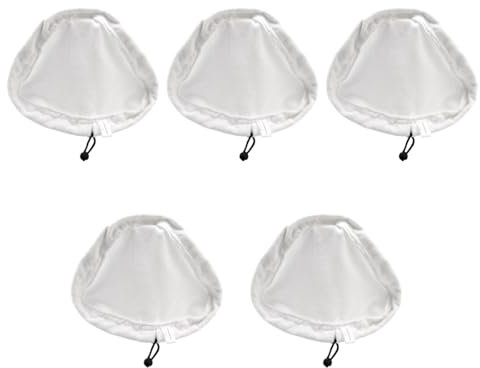 Tabanzhe Steam Cleaning Replacement Cloths and Pads 5PCS White Reusable Steam Mop Pads, Strap-on Compatible with H2O HD and Handheld Steam Cleaners, Washable Triangular Replacement Pads