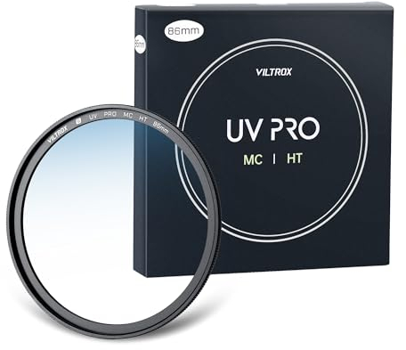 VILTROX Filtro de Protección UV MC de 86mm, UHD Filtro UV de Objetivo de Cámara, Revestimiento Ultra Duro, Nano Revestimiento, Hidrofóbico, Resistente a los Arañazos, Filtro para Objetivo 86mm