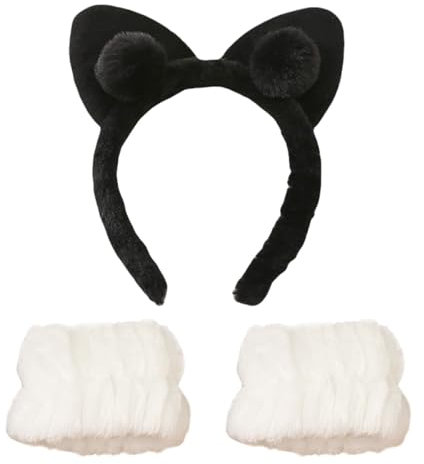 scicent Haarbänder Damen 3 Stück Spa Gesicht Waschen Stirnband Handgelenk Waschbänder Set Weiches Makeup Haarband Elastisch Schweißband Kosmetik Stirnbänder für Mädchen Gesichtsmaske Haarreif - 23718