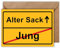 WBdesignz Geburtstag Karte mit Umschlag - Lustige Geburtstagskarte “Ortsausgangsschild Jung - Alter Sack” Glückwunschkarte Geschenkkarte zum Geburtstag (DIN A6)