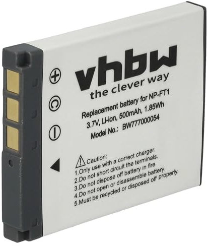vhbw 1x batteria compatibile con Sony DSC Serie/CyberShot DSC-T1, DSC-T3, DSC-T10, DSC-T11, DSC-T33, DSC-T3s fotocamera (500mAh, 3,6V, Li-Ion)