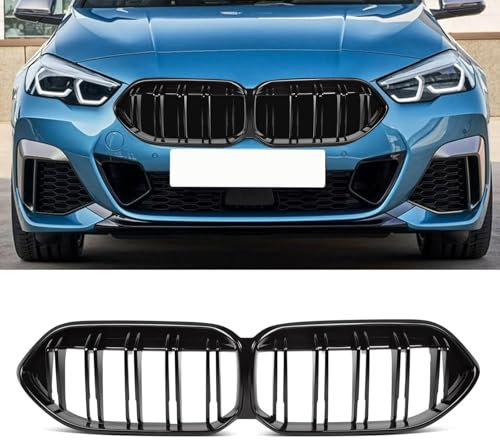 Gangying F44 Kühlergrill für BMW 2er F44 Nieren 220i 225i M235i M240i 4 Türer Doppelsteg Sport Kühlergrill Glanz Schwarz 2021 2022 2023 2024