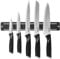 hecef 6-Piece Kitchen Knife Set with Magnetic Wall Holder – Ultra-Sharp Stainless Steel Knives for Meat and Vegetables (Black)
