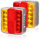Yinaolan LED Anhänger Rückleuchten, 2 Stk 12V Universal LKW Rücklicht Rücklichter Heckleuchte mit Kennzeichenleuchte, Rückreflektor, Wasserdicht, E-Mark