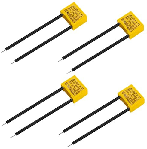 Laitejituan 4 Stück Entstörkondensator Led 0.22uF 275V X2 Radial Sicherheits Kondensatoren für LED Beleuchtung, Hochdichte Leiterplatten, Blinklampen, Signal- und Nicht-Beleuchtete