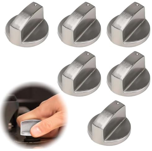 6 Pezzi manopole piano cottura,6MM Copertura Pomello Accessori di Ricambio per Fornello a Gas Universale,Manopola di Controllo del Riscaldamento Controllo Preciso Della Temperatura per Forno
