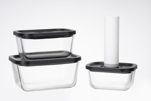 Freshli Lot de 3 boîtes sous vide avec pompe électrique