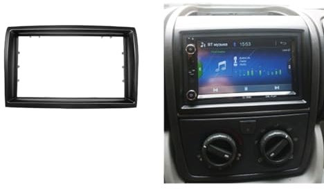 Autoradio Mascherina Telaio Adattatore nero Fascia radio doppia 2 Din/adatta for CITROEN Jumper PEUGEOT Boxer FIAT Ducato CD DVD Audio Kit di montaggio su cruscotto Adattatore cornice cornice crusco