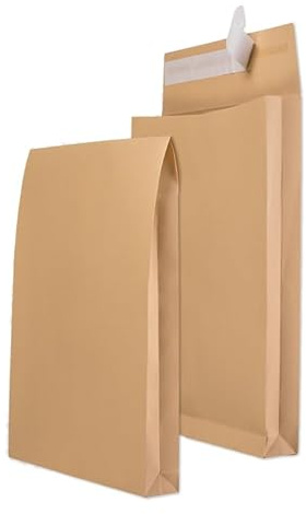 Faltentasche Versandbeutel Versandtaschen Umschlag ohne Fenster DIN B4 250 x 353 x 20 mm DIN B4 250 x 353 x 40 mm (25, DIN B4 250 x 353 x 40 mm)