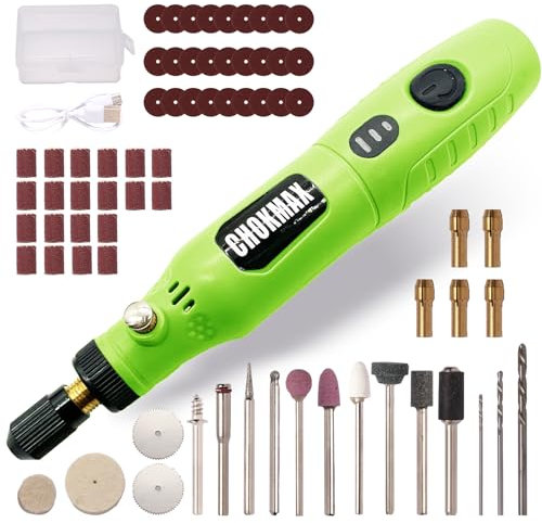 CHOKMAX Herramienta giratoria inalámbrica, kit de amoladora de 3 velocidades con 72 accesorios, herramienta de carga tipo C para limpieza, lijado, pulido, perforación y pequeñas manualidades, color