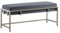 BETTSO - Elegante Sitzbank LAMO - Polsterbank mit Metalbeinen - Moderner Bettbank - Garderobenbank - Sitzhocker Wohnzimmer, Schlafzimmer, Flur - Metalfarbe Chrom - Stofffarbe Dunkelgrau - 100x35x45cm