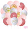 60 Stück Hochzeit Luftballon Retro Rosa Weiß Ballons Deko Wedding Ballons Hochzeitsballons Helium Geeignet 30cm