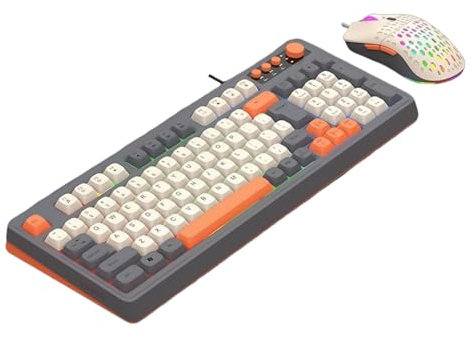 KEXIAO Backlits Gaming Tastatur Maus, Ergonomische USB Wire Tastatur USB Kabel für PC Computer Wire Connection Keyboard