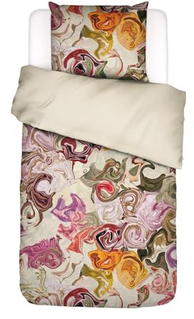 ESSENZA Bettwäsche Isaline Vanille, 135x200 cm + 1x 80x80 cm - 100% Bio-Baumwollsatin 220TC - Blumen