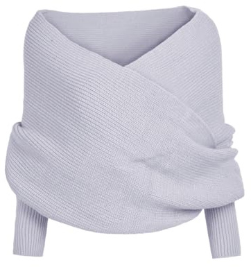 Aniyan Strickschal mit Ärmeln Damen – Schal & Schulter-Poncho 2-in-1, Leicht & Warm, Herbst Winter Schultertuch, Elegante Strick Wraps für Frauen (Hellgrau)