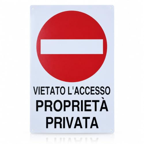 Topolenashop Cartello Proprietà Privata 20x30cm | Divieto di Accesso – Targa in Vinile Rigido Impermeabile Anti-UV per Esterni, Cartello Sicurezza Vietato l'Accesso 7886281