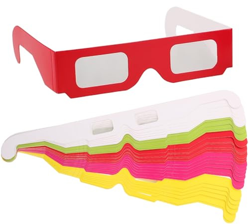 Angoily 30 Stück 3D Papierbrillen für Farbenfrohe Feuerwerks Brillen mit Roten Weißen Gelben Grünen und Pinken Gläsern Leichtes Partyzubehör für Valentinstag Geburtstagsfeiern und