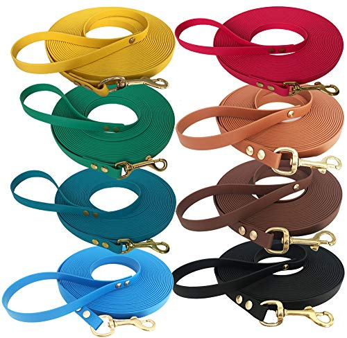 bio-leine Longe Softlonge aus Biothane - 16mm breit I Pferdelonge mit Handschlaufe I Schleppleine Longierleine für Reitsport Pferd - 8 Meter lang in Dunkelbraun