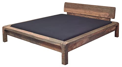 MASSIVMOEBEL24.DE | Bett Sheesham 140x200x80 grau ge�lt Bueno #013 modern