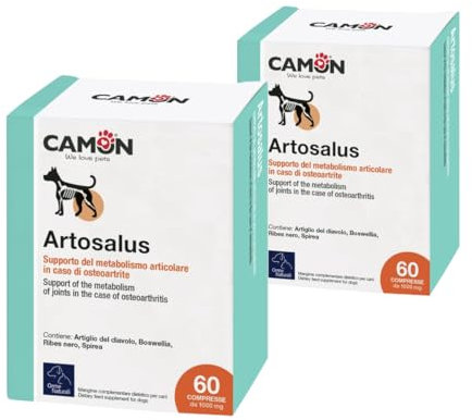 Artosalus mangime complementare per Cani e Gatti. Offerta Multipack. Due Confezioni da 60 compresse cad.