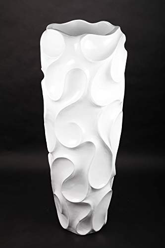 point-home Blumentopf, Pflanzkübel aus Fiberglas, weiß, 121cm - für Innen