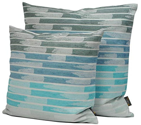 Gözze Faro Kissen gestreift 50x50 Aqua