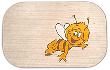 Frühstücksbrettchen Biene Maja bunt aus Naturholz – Holzbrett mit Biene Maja Motiv – Personalisierbar mit Namen & Gravur – für Kinder & Erwachsene
