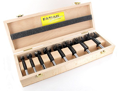 HM Bormax 3 Forstnerbohrer Set Satz 8 teilig im Holzkasten Ø=15,20,25,30,35,40,45,50mm