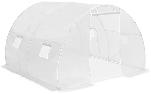 vidaXL Serre Tente Abri Plantes Serre à Fleurs Serre à Plantes Légumes Serre de Jardin Extérieur Cour Arrière Acier 9 m² 300x300x200 cm Blanc