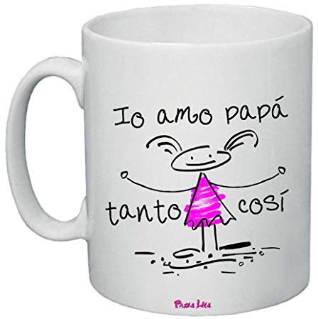 Tazza Mug Ceramica Cuore - 8 X 10 cm - Ceramica - Decorata - Regalo per Coppie - Festa del Papà