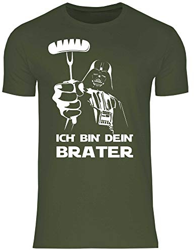 wowshirt Herren T-Shirt Ich Bin Dein Brater Grill Grillen Griller BBQ Grillmeister Wurst, Größe:XL, Farbe:Urban Khaki