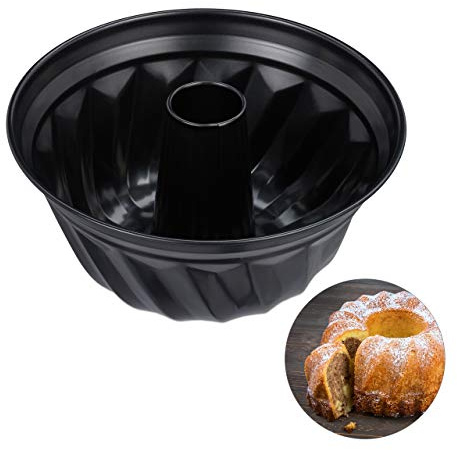 Relaxdays Gugelhupfform 10er Set, Marmor- & Rührkuchen, schwarz | Ø 25 cm, Carbonstahl, runde Napfkuchenform