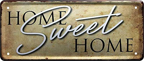 schilderkreis24 - Blechschilder Lustiger Spruch “Home Sweet Home“ Deko Metallschild Hauseingang Schild Türschild Geschenkidee Tür Zuhause Witzige Geschenkidee 28x12 cm