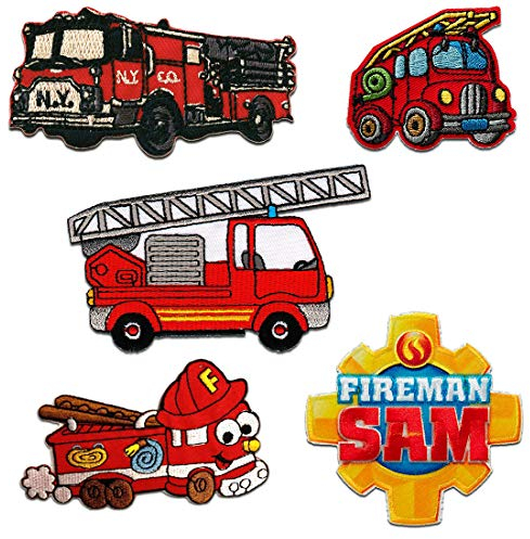 Vigili del fuoco Set 5 Pezzi - Toppe termoadesive Patch Toppa ricamate