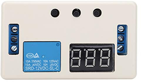 DC 12V Relé de Temporizador, Temporizador Retardo de Automatización Digital Interruptor de Temporizador Programable con Cubierta Impermeable