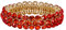 EVER FAITH Braut Armband für Hochzeit Funkelnde Kristall Strass Stretch Armkette für Damen Mädchen Rot