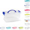 Plastic Storage Box Lightweight Robust Stackable Storage Boxes with Lid, Clear Latch Boxes, Plastic Organiser, Space Saving Solution for Home Office (4L - Transparent Storage Box with Handle)