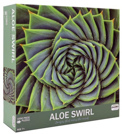 Perfectly Puzzled Aloe Swirl 1000 Piece Puzzle, Gift for Nature and Symmetry Enthusiasts, Ages 7+