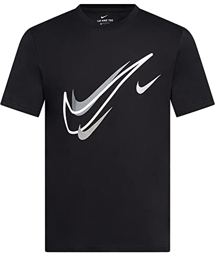 Nike Herren Court Mens Swoosh Logo Tee Short Sleeve Classic T Shirt Black DQ3944 010 New (Medium)
