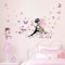 Runtoo Wandtattoo Mädchen Schmetterling Rosa Wandsticker Fee Blume Wandaufkleber Kinderzimmer Babyzimmer Wanddeko