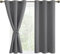 DWCN Grey Blackout Curtains for Bedroom, 46 Wide x 54 Drop with Tiebacks Thermal Insulated Solid Eyelet Curtains for Living Room,2 Panels
