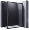 ELEGANT 1000x800mm Black Sliding Shower Enclosure 8mm Easy Clean Glass Shower Cubicle Door with Stone Tray + Side Panel