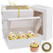 Scatole per Cupcake 6 Inserti, 15 Pack Scatole per Pasticceria + Nastro(22M), Cupcake Box in Carta con Finestra Trasparente, Scatole per Mini Torte, Pasticcini, Biscotti, Torte, Torte, Cupcakes