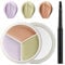 Erinde 3 Farben Concealer Contour Palette, Creme Concealer, Contour and Brighten 3 in 1, Custom Blend Korrigiert & Kaschiert Augenringe, Hautunreinheiten, Wasserfeste Langanhaltende
