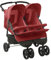 Mogou Geschwisterwagen, Zwillingskinderwagen, Geschwisterbuggy, Doppelkinderwagen, Double Stroller, Rot Stahl