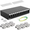 HB-DIGITAL Panneau de brassage 12 ports 1 HE 12 x CAT 6a RJ45 Module Keystone Jack - Certifié GHMT - Entièrement blindé STP 10 Gbps - Compatible avec les câbles de pose - Câble réseau LAN - Noir