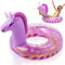 WenYa Anillos flotadores inflables de unicornio de 22 pulgadas para niños, anillos inflables de unicornio con purpurina para niños, piscina, deportes acuáticos (morado)