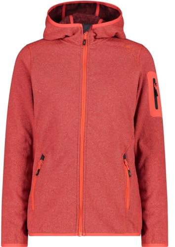 CMP - Damenjacke mit fester Kapuze, Roter Fluo-Mohn-Anthrazit, L
